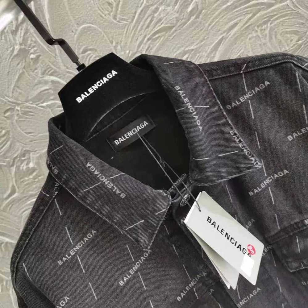 Balenciaga Large Fit Jacket in Stonewashed Black Lasered Denim for Women Balenciaga Large Fit Jacket in Stonewashed Black Lasered Denim for Women