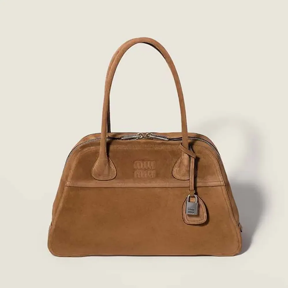 Miu Miu Vivant Suede Bag for Women in Cocoa Brown Miu Miu Vivant Suede Bag for Women in Cocoa Brown