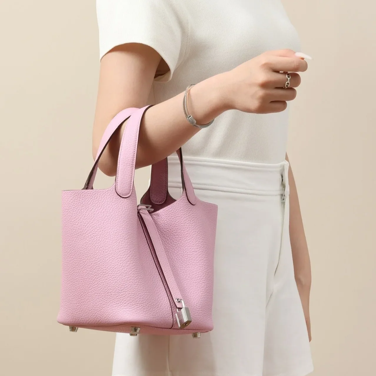 Hermes Picotin Lock 18 Bag in Rose Sakura Palladium Hardware Hermes Picotin Lock 18 Bag in Rose Sakura Palladium Hardware