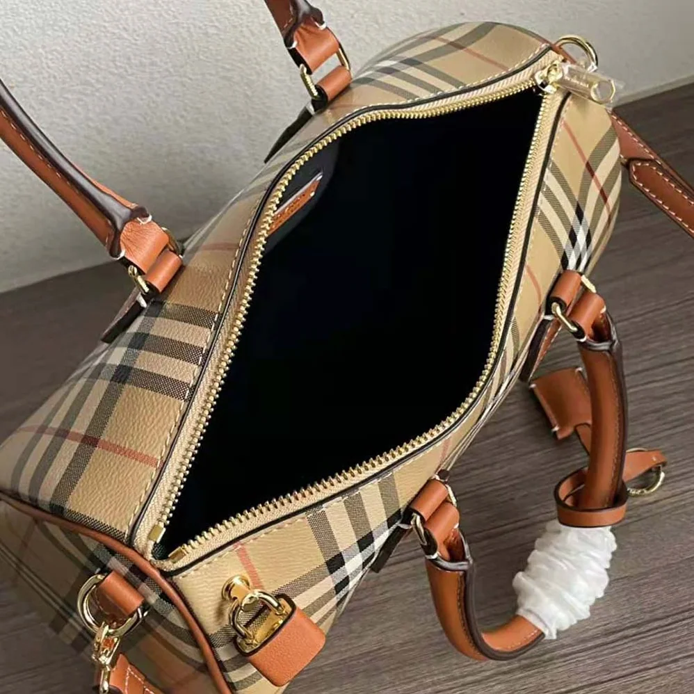 Burberry Check Medium Bowling Bag for Women in Brown