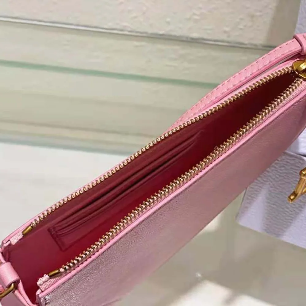 Dior Saddle Shoulder Pouch Melocoton Pink Goatskin for Women