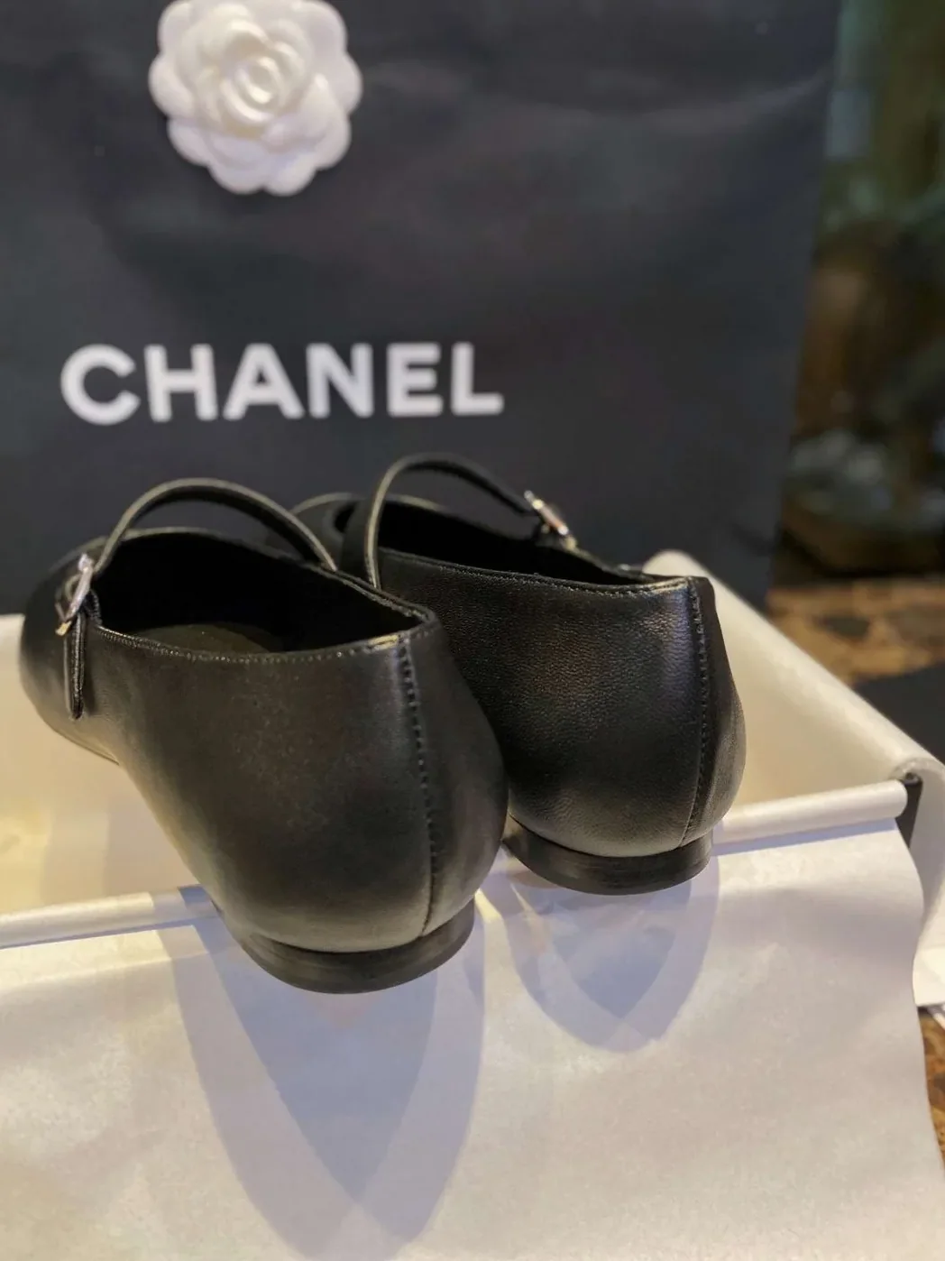 Chanel Interlocking CC Logo Mary Jane Flats Black Chanel Interlocking CC Logo Mary Jane Flats Black
