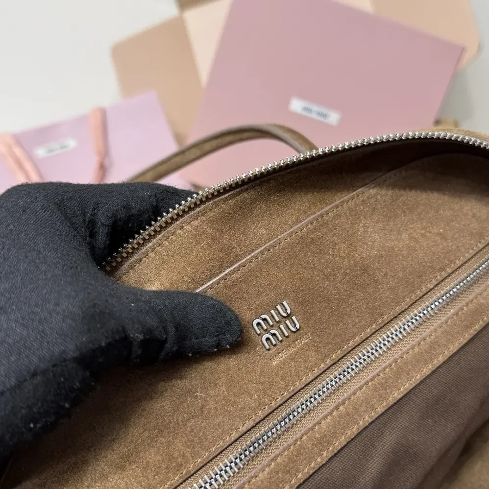 Miu Miu Vivant Suede Bag for Women in Cocoa Brown Miu Miu Vivant Suede Bag for Women in Cocoa Brown