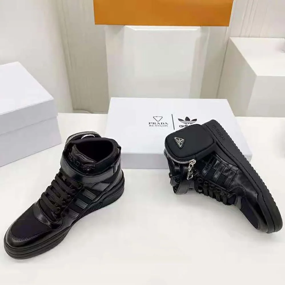 Prada Adidas for Prada Re-Nylon Forum High-Top Sneakers for Women in Black Prada Adidas for Prada Re-Nylon Forum High-Top Sneakers for Women in Black