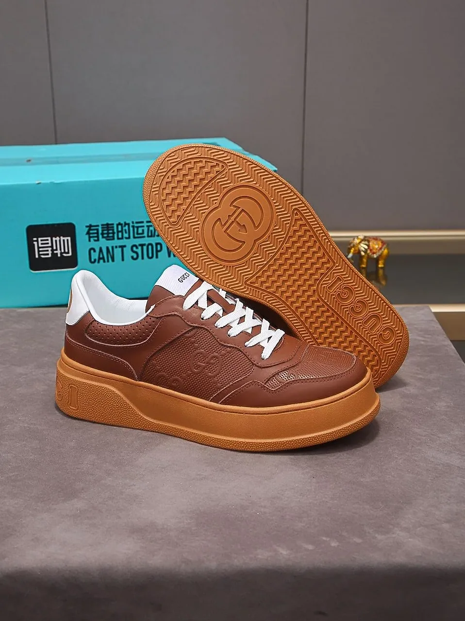 Gucci GG Embossed Sneaker Brown for Men