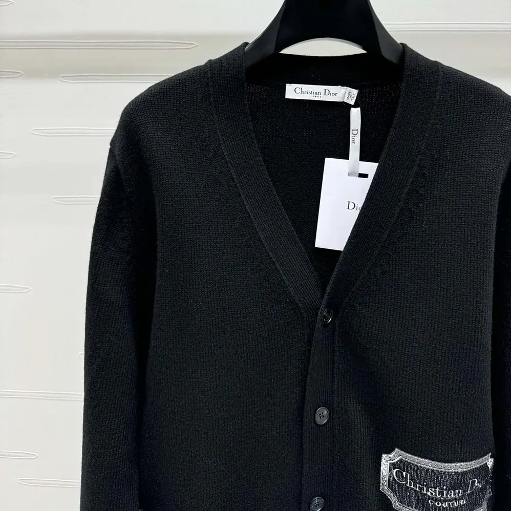 Dior Christian Dior Couture Cardigan Black Cashmere Jersey for Women Dior Christian Dior Couture Cardigan Black Cashmere Jersey for Women