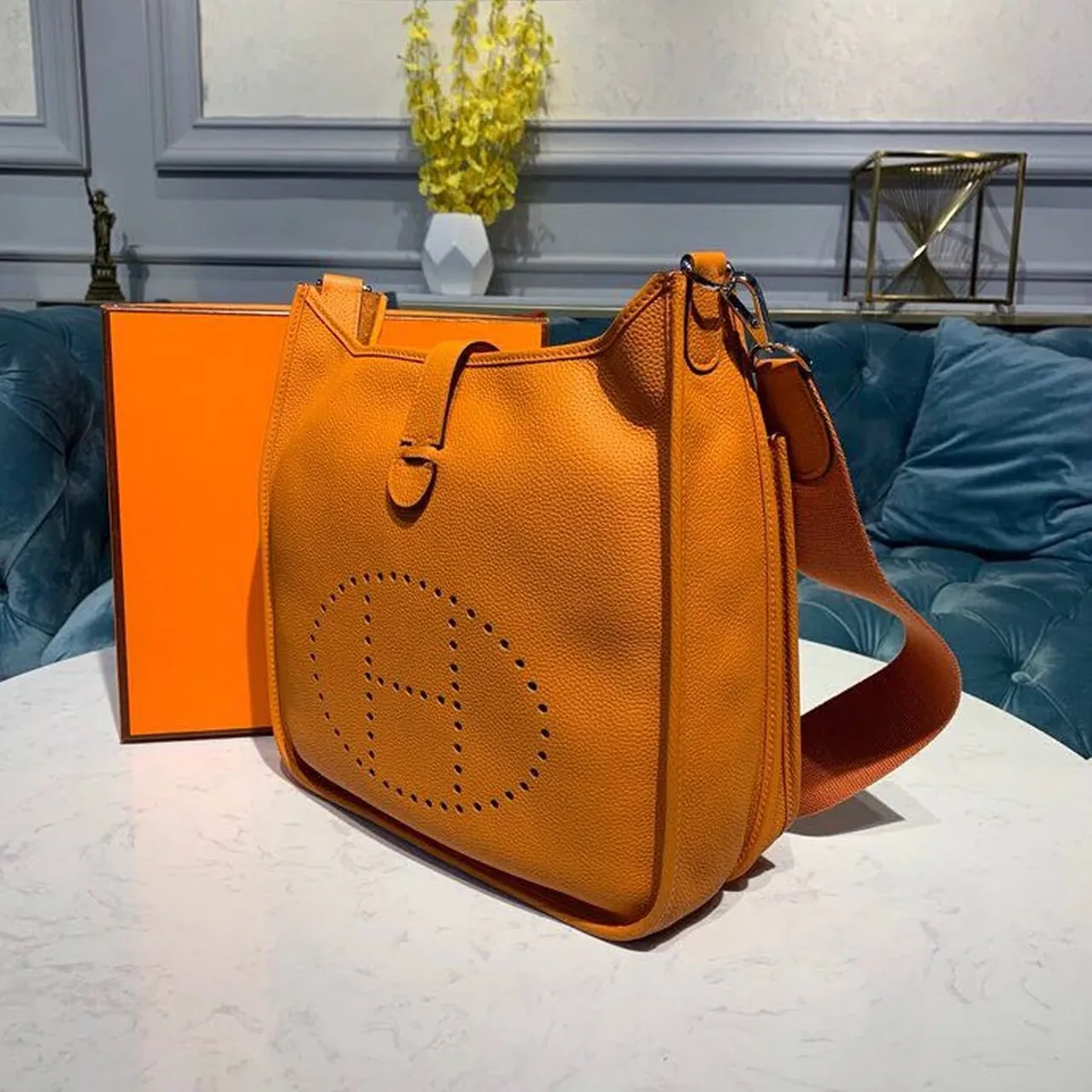 Hermes Evelyne III GM Bag Orange / Hermes Evelyne III GM Bag Orange /