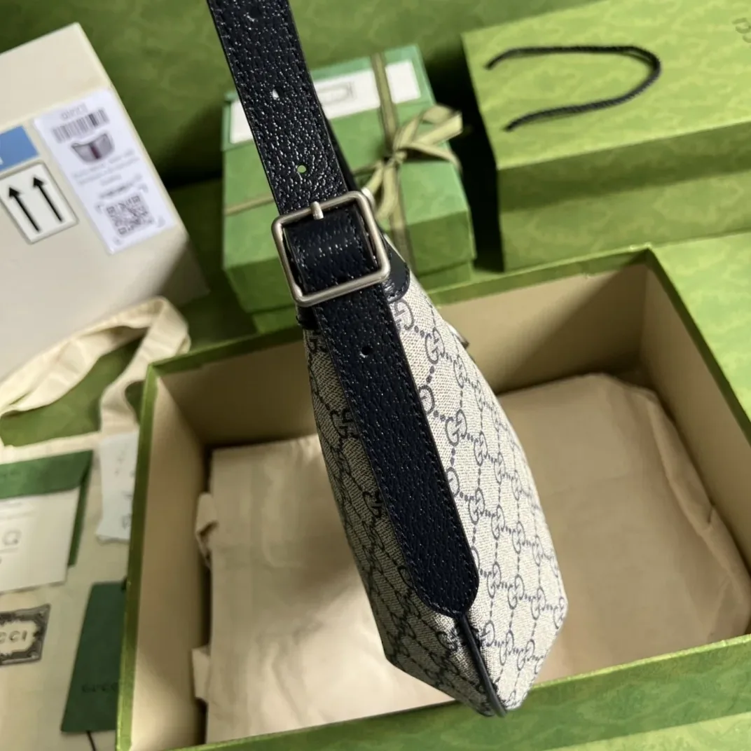 Gucci Ophidia GG Small Shoulder Bag Beige And Blue GG Supreme Canvas / Gucci Ophidia GG Small Shoulder Bag Beige And Blue GG Supreme Canvas /