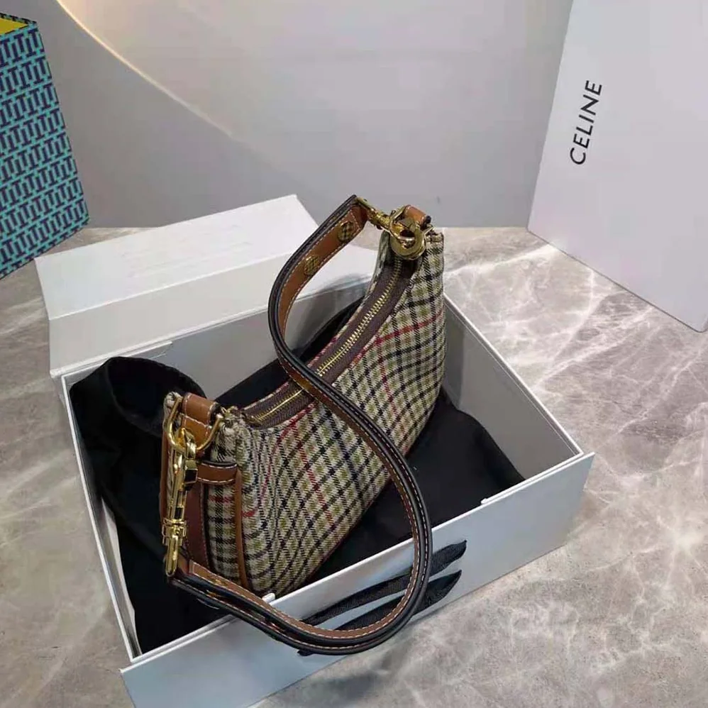 Celine Medium Strap Ava Bag in Textile and Calfskin for Women Celine Medium Strap Ava Bag in Textile and Calfskin for Women