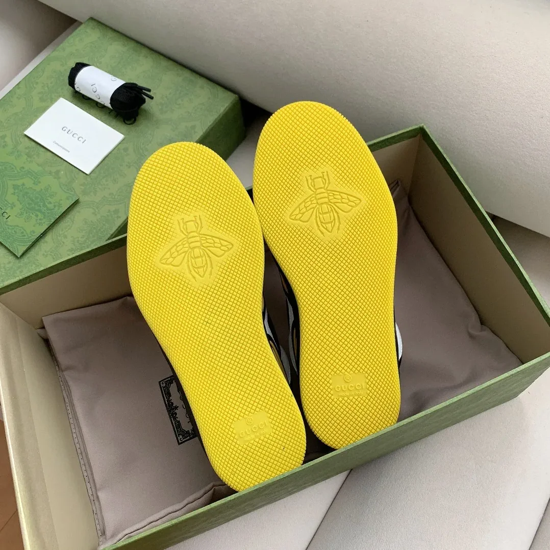 Gucci Basket Sneaker Black Yellow And White for Men Gucci Basket Sneaker Black Yellow And White for Men