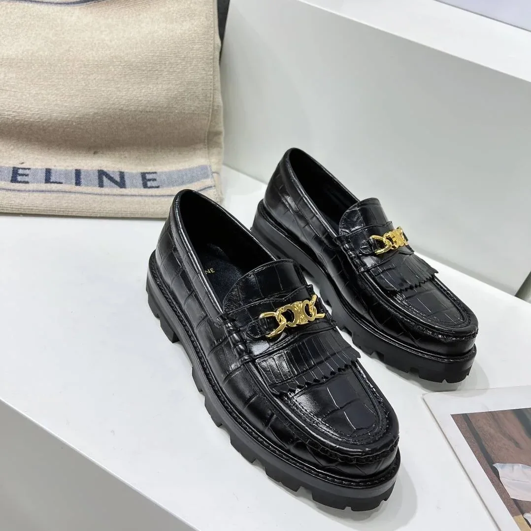 Celine Margaret Loafer With Triomphe Black Celine Margaret Loafer With Triomphe Black