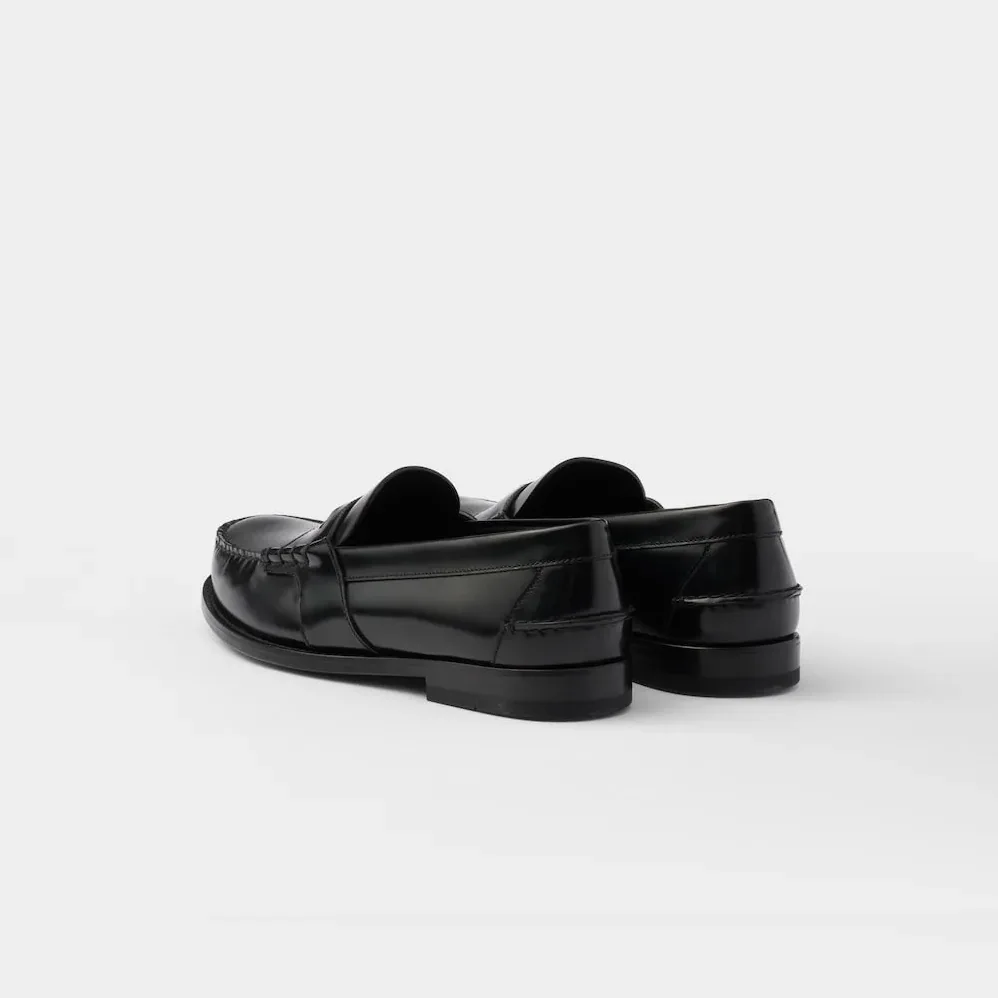 Prada Brushed Leather Loafers Black 2DB222_055_F0002_F_X000