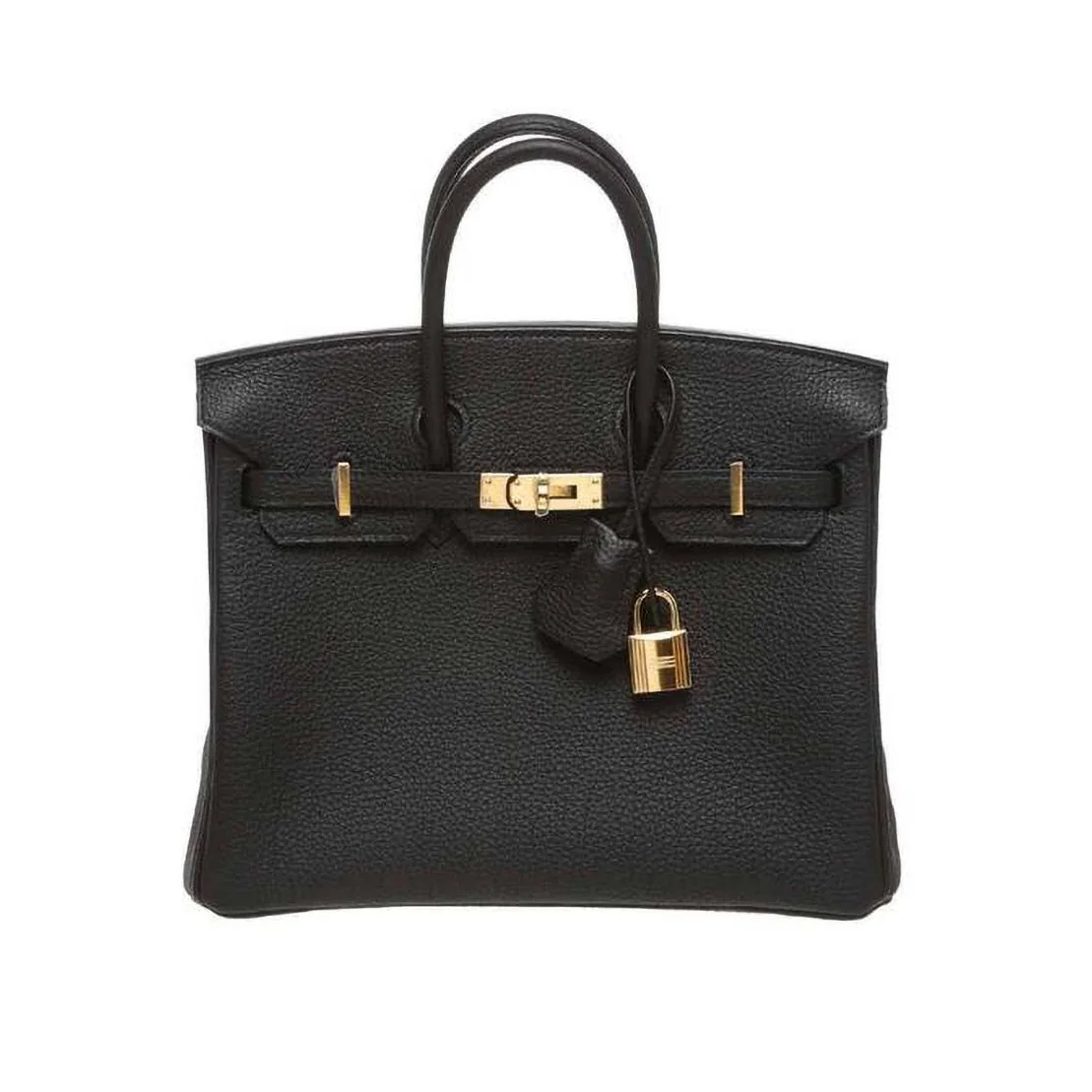 Hermes Birkin 25 Bag in Togo Leather with Gold Hardware in Black
