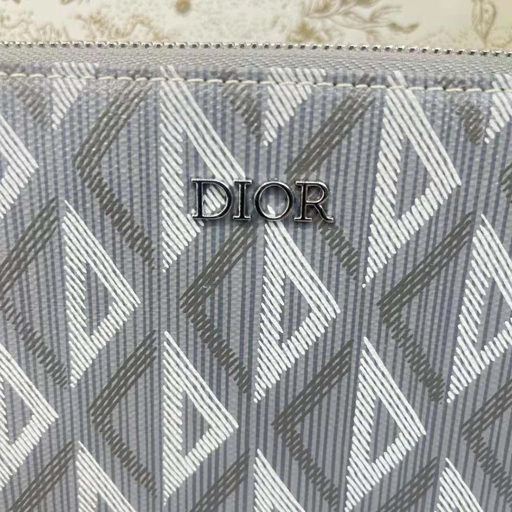 Dior A5 Pouch Dior Gray CD Diamond Canvas for Men