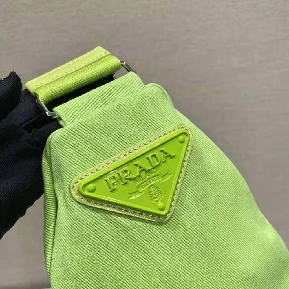 Prada Canvas Prada Triangle Bag for Women in Green