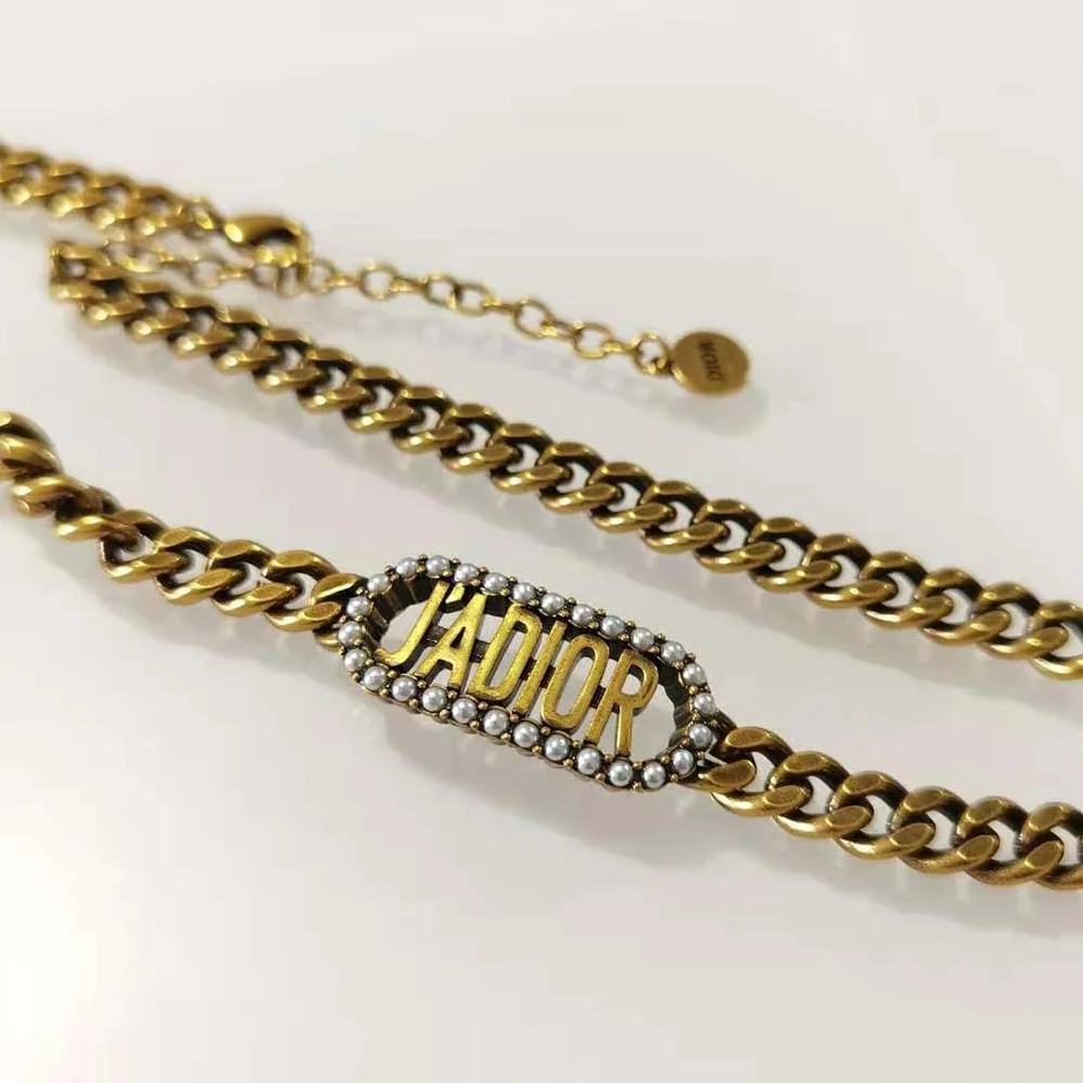 Dior J Adior Choker Antique Gold for Women in Finish Metal
