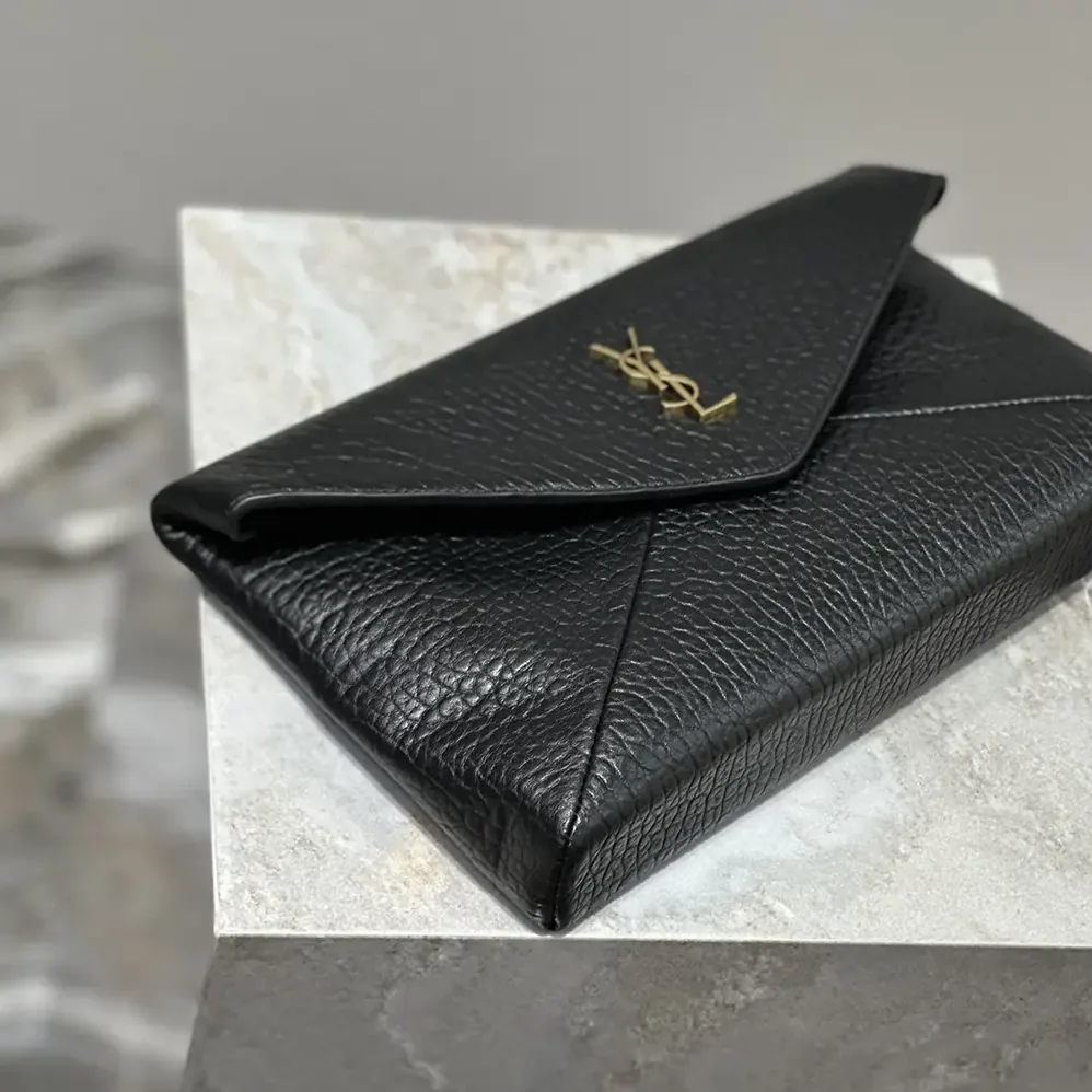 Saint Laurent YSL Cassandre Large Envelope Pouch in Lambskin Black 29cm for Women Saint Laurent YSL Cassandre Large Envelope Pouch in Lambskin Black 29cm for Women