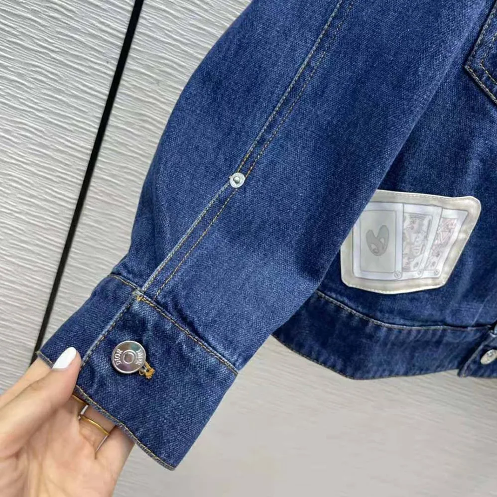 Dior Kenny Scharf Mkii Blouson Raw Blue Technical Cotton Denim for Women Dior Kenny Scharf Mkii Blouson Raw Blue Technical Cotton Denim for Women