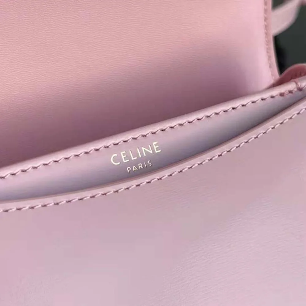 Celine Mini Besace Triomphe in Shiny Calfskin for Women in Pink Celine Mini Besace Triomphe in Shiny Calfskin for Women in Pink