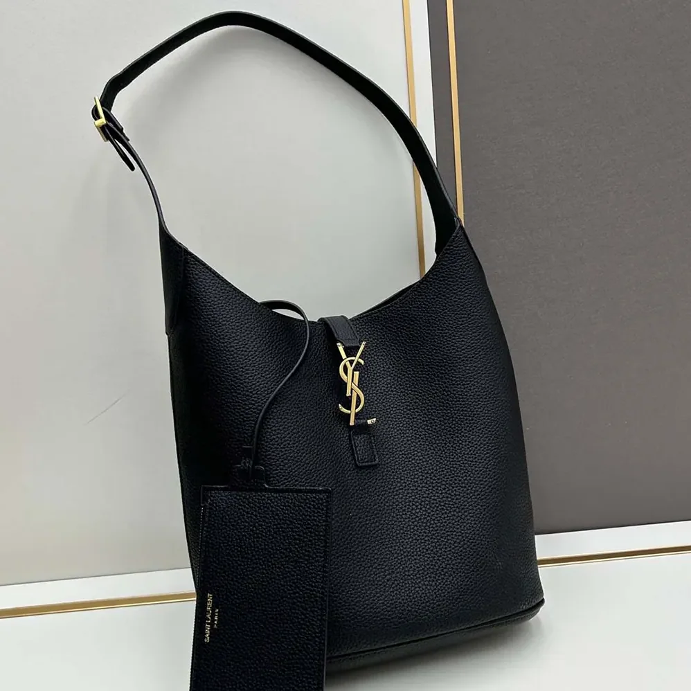 Saint Laurent YSL Le 5 à 7 Hobo in Grained Leather for Women in Black