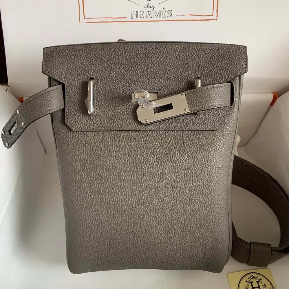Hermes Hac A Dos PM Backpack for Unisex in Gray