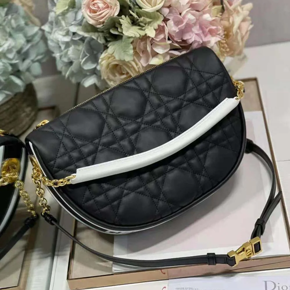 Dior Medium Dior Vibe Hobo Bag Black Cannage Lambskin for Women Dior Medium Dior Vibe Hobo Bag Black Cannage Lambskin for Women