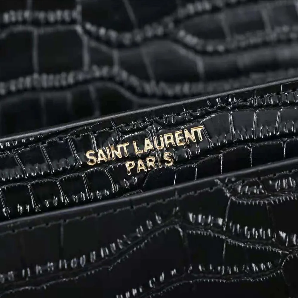 Saint Laurent YSL Sunset Medium in Crocodile for Women in Embossed Shiny Leather