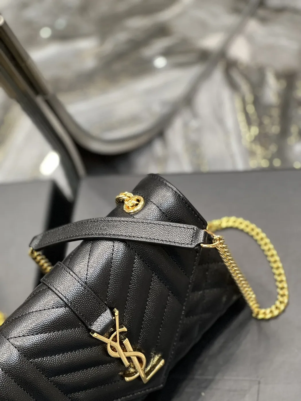 Saint Laurent Small Bag Black In Mix Matelasse in YSL Saint Laurent Small Bag Black In Mix Matelasse in YSL