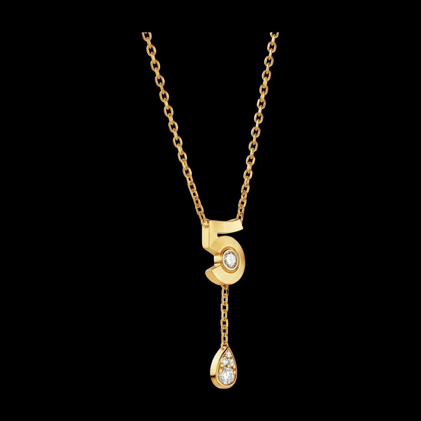 Chanel Extrait De N°5 Necklace Yellow Gold