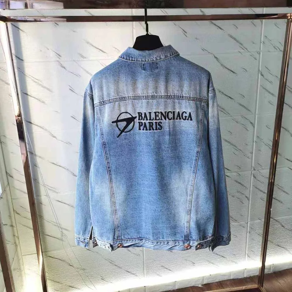 Balenciaga Corporate Large Fit Jacket in Indigo for Women Balenciaga Corporate Large Fit Jacket in Indigo for Women