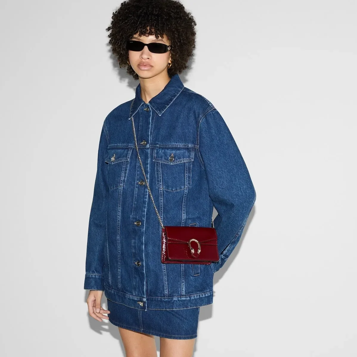 Gucci Dionysus Super Mini Shoulder Bag in Red Light Gold Hardware