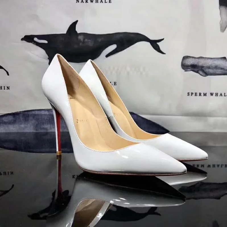 Christian Louboutin Shoes Pigalle Follies 100 mm for Women in White Christian Louboutin Shoes Pigalle Follies 100 mm for Women in White