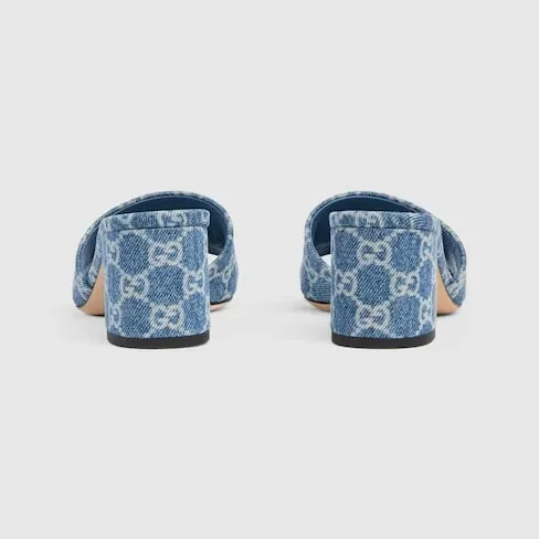 Gucci Horsebit Slide Sandals Blue Denim ? FAFGT 4746