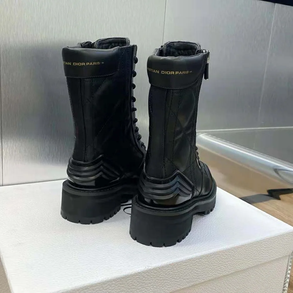 Dior D-Leader Ankle Boot Black Quilted Cannage Calfskin for Women