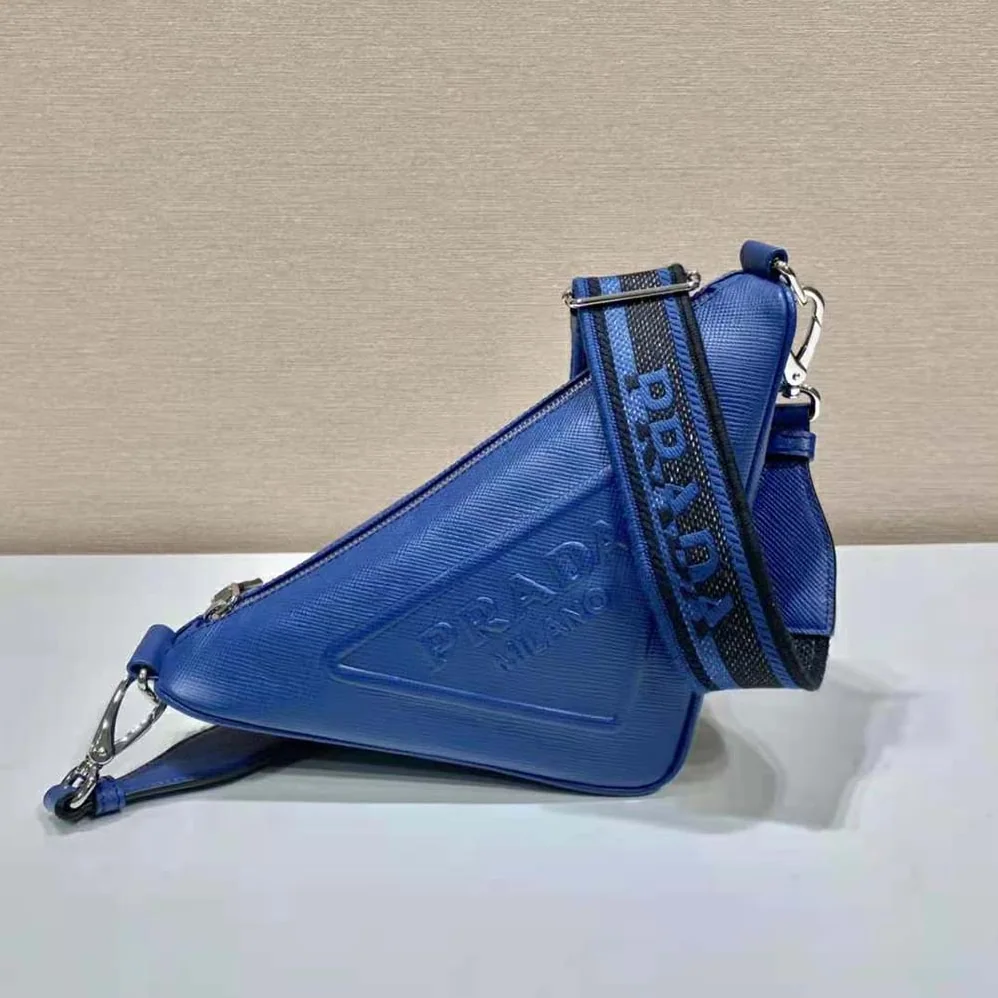 Prada Saffiano Prada Triangle Bag for Women in Navy Prada Saffiano Prada Triangle Bag for Women in Navy