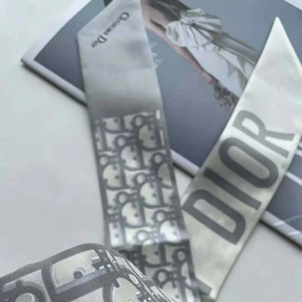 Dior Oblique Mitzah Scarf Gray Silk Twill for Women Dior Oblique Mitzah Scarf Gray Silk Twill for Women