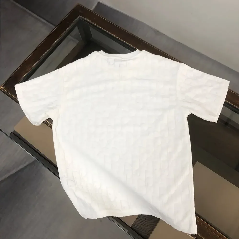 Dior Oblique Relaxed-Fit T-Shirt Off for Men in White Terry Cotton Jacquard Dior Oblique Relaxed-Fit T-Shirt Off for Men in White Terry Cotton Jacquard