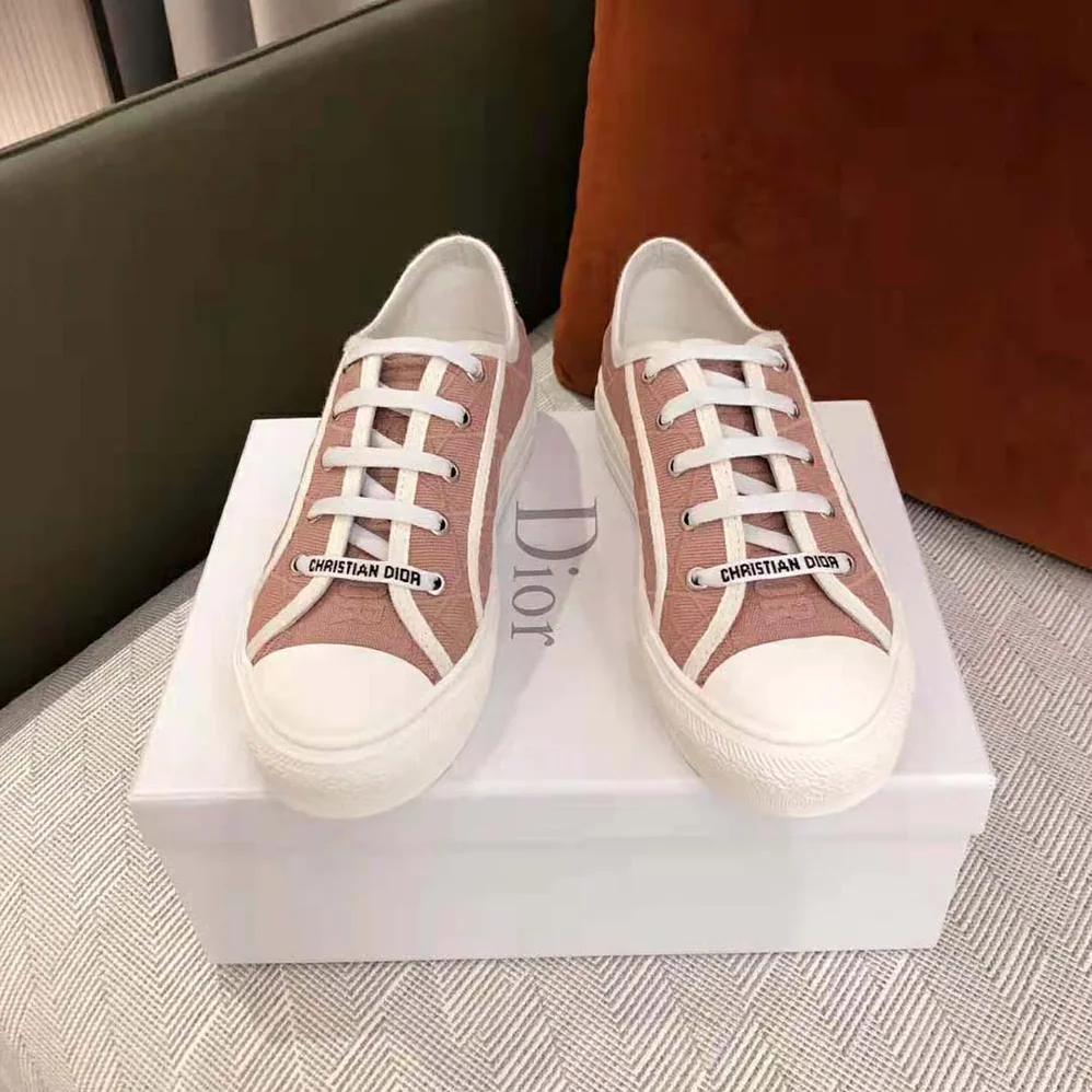 Dior Walk n dior Sneaker Nude Denim with Cannage Embroidery for Women