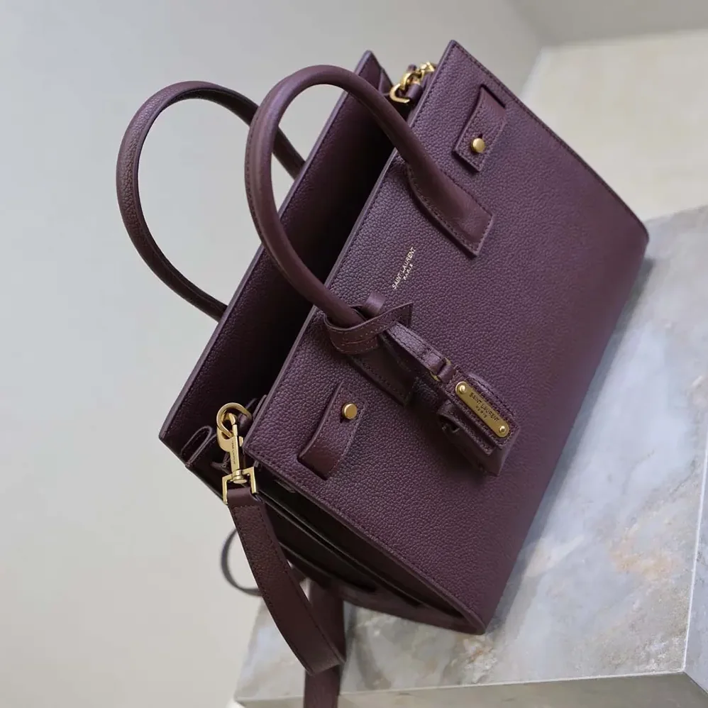 Saint Laurent YSL Nano Sac De Jour In Supple Grained Leather for Women in Maroon Saint Laurent YSL Nano Sac De Jour In Supple Grained Leather for Women in Maroon