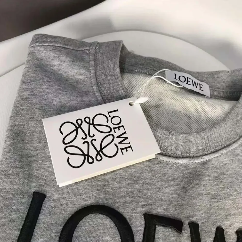 Loewe Anagram Regular Fit Sweatshirt in Cotton for Men in Gray/Yellow