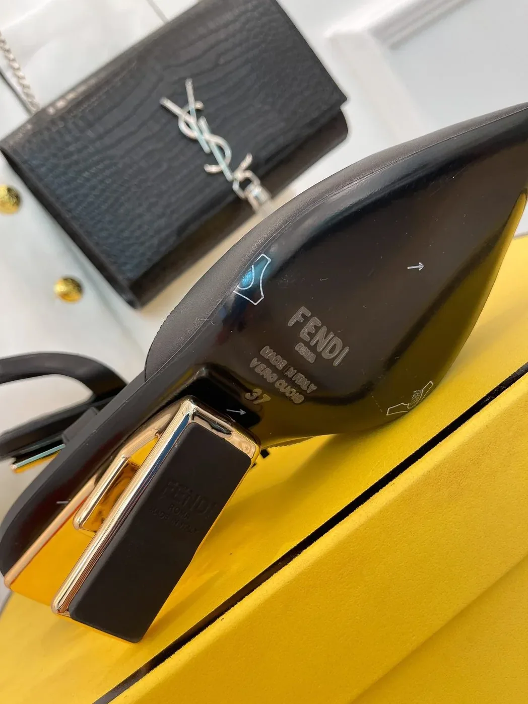 Fendi First Black High-Heeled Slingbacks 8J8367NA7F0QA1