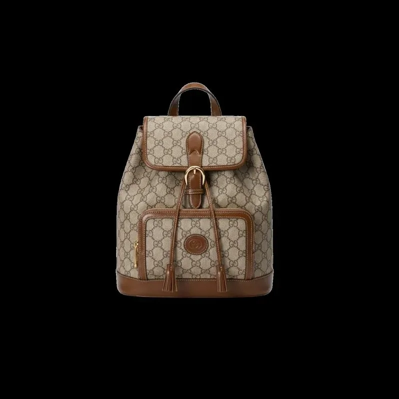 Gucci Backpack With Interlocking G Brown Gucci Backpack With Interlocking G Brown