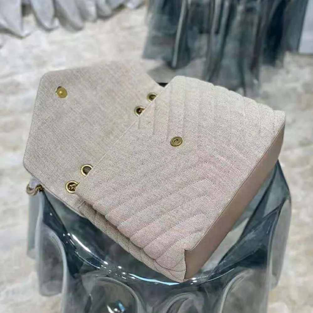 Saint Laurent YSL Loulou Medium in “Y” Quilted Linen for Women