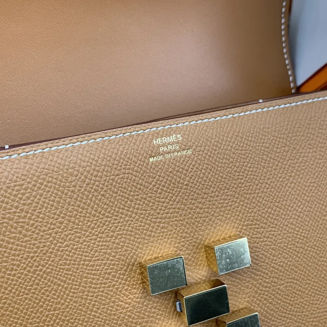 Hermes Mosaique 17 Brown, Gold Toned Hardware Bag