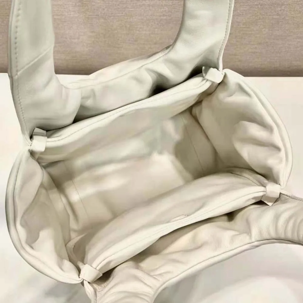 Prada Medium Padded Prada Soft Nappa Leather Bag for Women in White Prada Medium Padded Prada Soft Nappa Leather Bag for Women in White