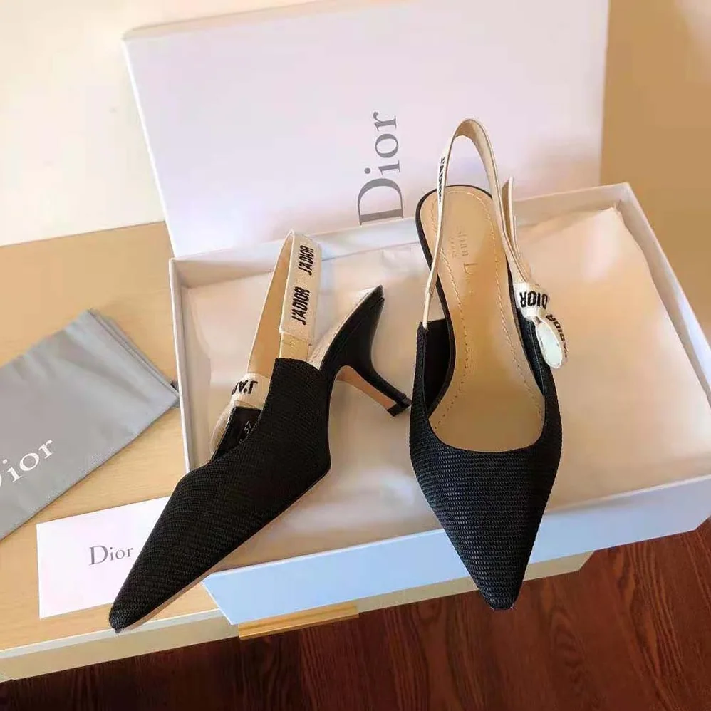 Dior J Adior Slingback Pump Black Technical Fabric for Women Dior J Adior Slingback Pump Black Technical Fabric for Women