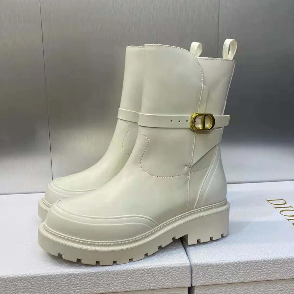 Dior Empreinte Ankle Boot White Calfskin and Rubber for Women Dior Empreinte Ankle Boot White Calfskin and Rubber for Women