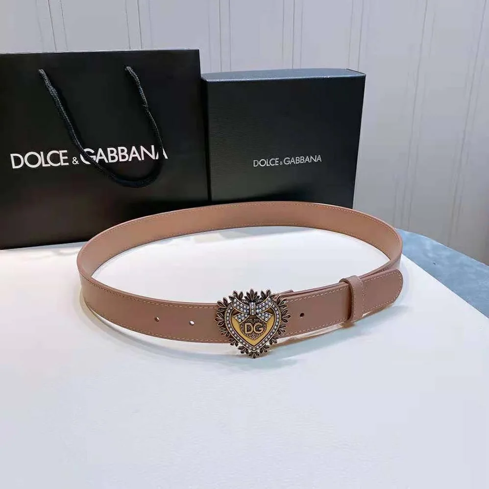 Dolce Gabbana D&G Devotion Belt in Lux Leather for Women in Pink