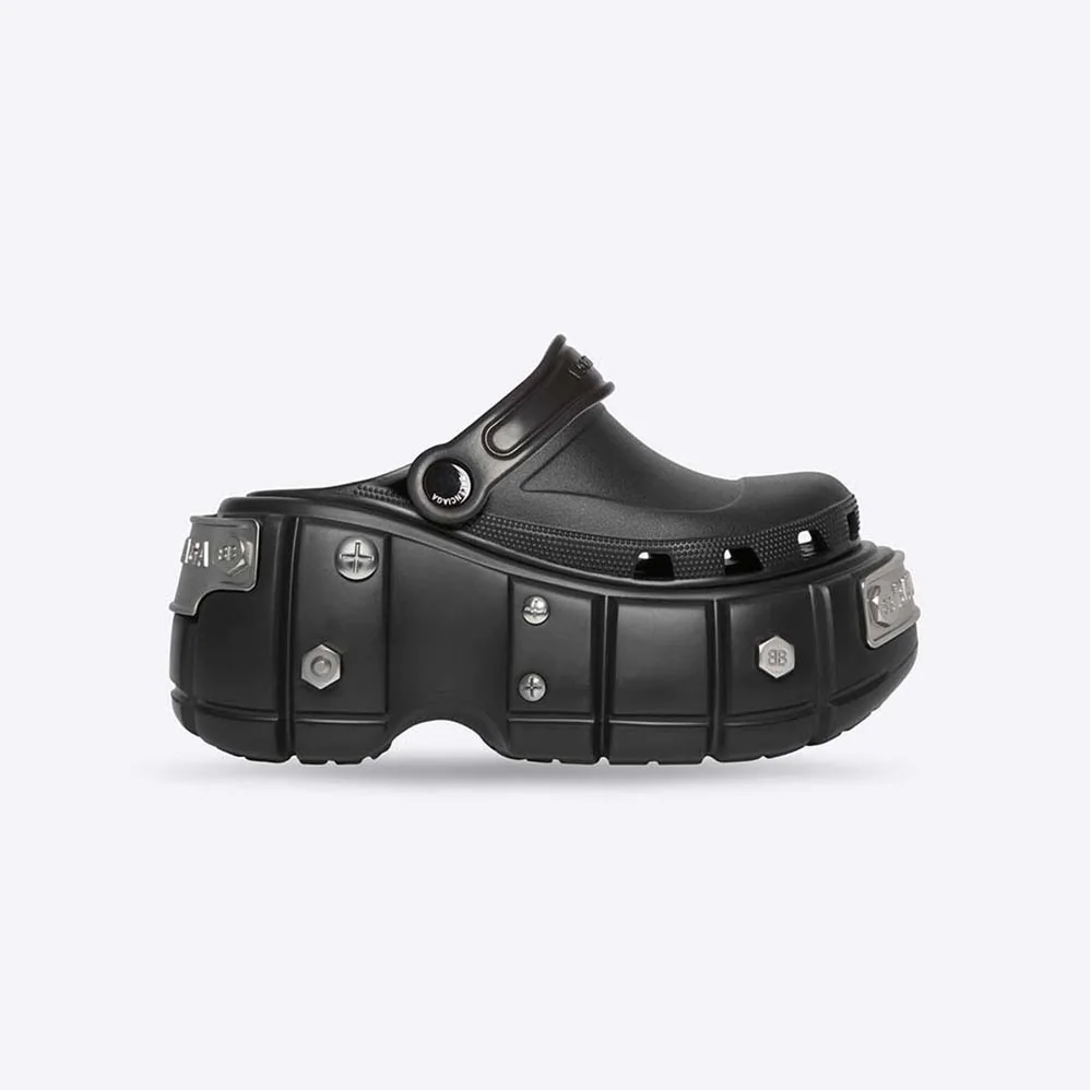 Balenciaga HardCrocs Sandal in Black Rubber for Women Balenciaga HardCrocs Sandal in Black Rubber for Women
