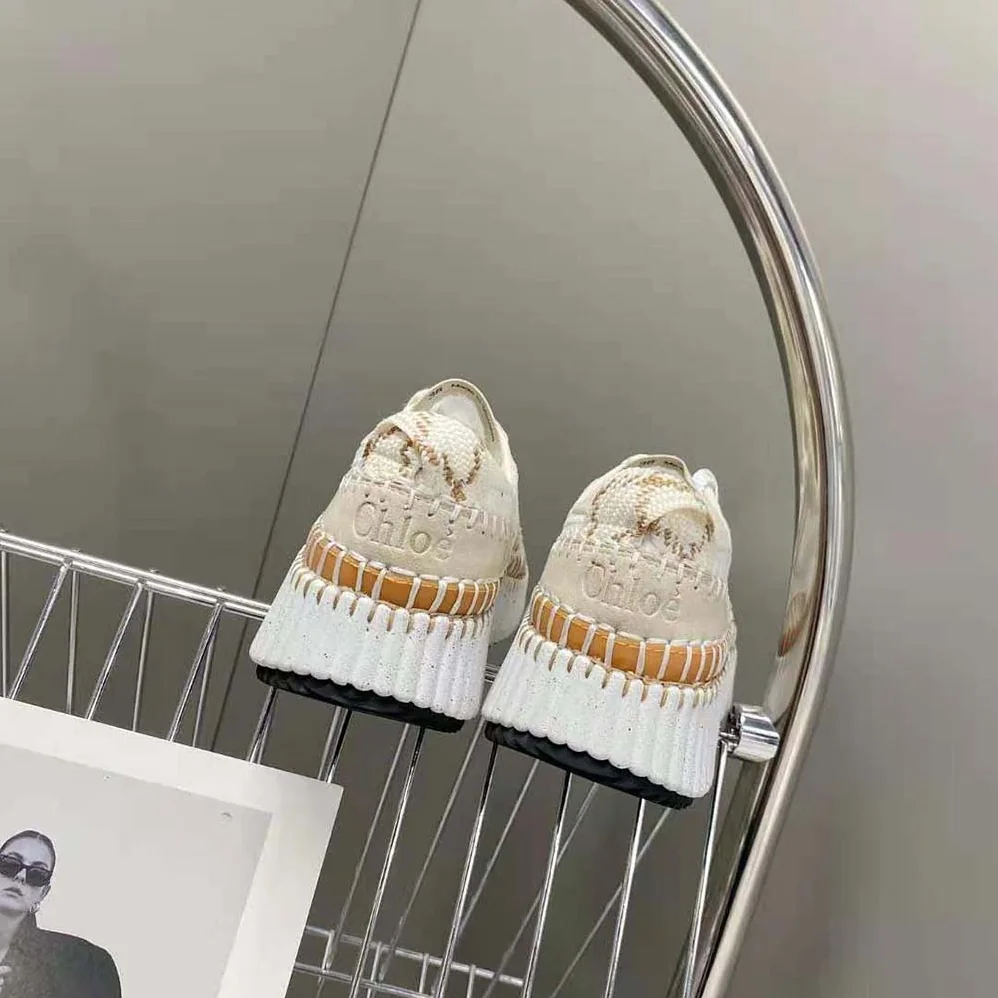 Chloe Nama Sneaker in Recycled Mesh for Women in White